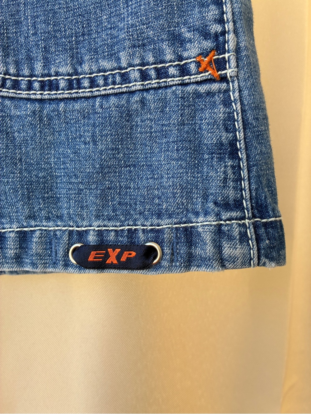 Vintage Express Bleus Button Fly Zip Pocket Denim Skirt Size 9/10 - Picture 6 of 13